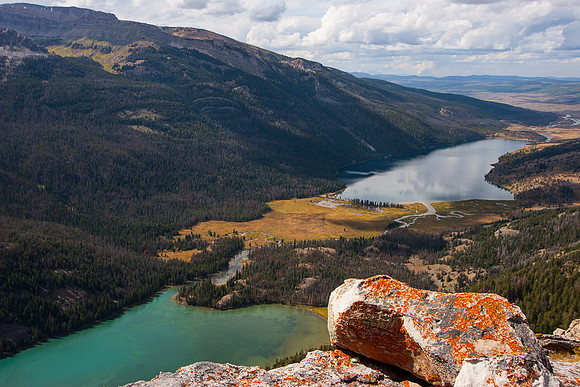 Climbing above the Green River Lakes in Wyoming