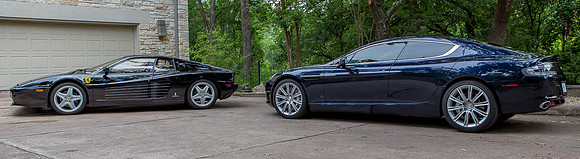2010 Aston Martin Rapide and 1994 Ferrari 512TR